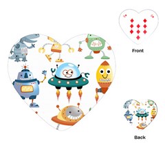 Vector-set-funny-robots-cartoon Playing Cards Single Design (Heart)