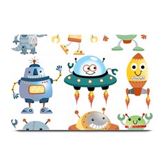 Vector-set-funny-robots-cartoon Plate Mats