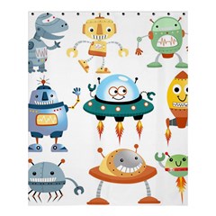 Vector-set-funny-robots-cartoon Shower Curtain 60  X 72  (medium)  by Jancukart