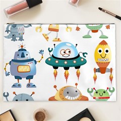 Vector-set-funny-robots-cartoon Cosmetic Bag (xxl) by Jancukart