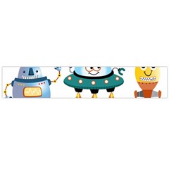 Vector-set-funny-robots-cartoon Large Flano Scarf 