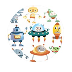 Vector-set-funny-robots-cartoon Mini Round Pill Box (pack Of 5) by Jancukart