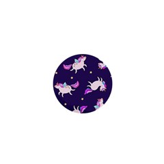 Fantasy-fat-unicorn-horse-pattern-fabric-design 1  Mini Buttons by Jancukart