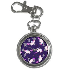 Fantasy-fat-unicorn-horse-pattern-fabric-design Key Chain Watches by Jancukart