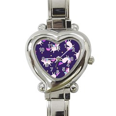 Fantasy-fat-unicorn-horse-pattern-fabric-design Heart Italian Charm Watch by Jancukart