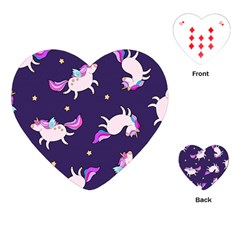 Fantasy-fat-unicorn-horse-pattern-fabric-design Playing Cards Single Design (heart) by Jancukart