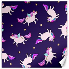 Fantasy-fat-unicorn-horse-pattern-fabric-design Canvas 16  X 16  by Jancukart