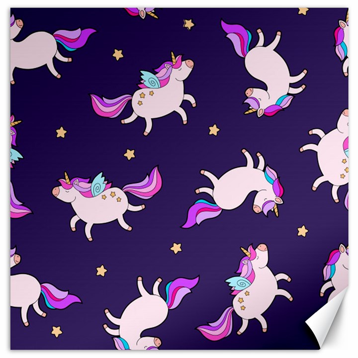 Fantasy-fat-unicorn-horse-pattern-fabric-design Canvas 20  x 20 