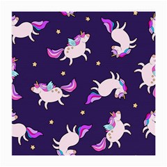 Fantasy-fat-unicorn-horse-pattern-fabric-design Medium Glasses Cloth (2 Sides)