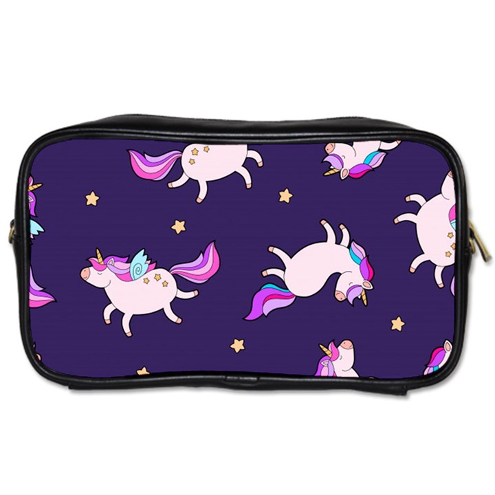 Fantasy-fat-unicorn-horse-pattern-fabric-design Toiletries Bag (Two Sides)