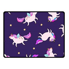 Fantasy-fat-unicorn-horse-pattern-fabric-design Fleece Blanket (small) by Jancukart