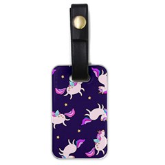 Fantasy-fat-unicorn-horse-pattern-fabric-design Luggage Tag (one Side) by Jancukart