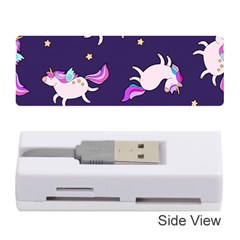 Fantasy-fat-unicorn-horse-pattern-fabric-design Memory Card Reader (stick) by Jancukart