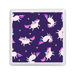 Fantasy-fat-unicorn-horse-pattern-fabric-design Memory Card Reader (square)