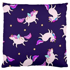 Fantasy-fat-unicorn-horse-pattern-fabric-design Large Cushion Case (two Sides)