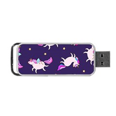 Fantasy-fat-unicorn-horse-pattern-fabric-design Portable Usb Flash (two Sides)