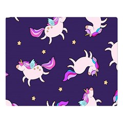 Fantasy-fat-unicorn-horse-pattern-fabric-design Double Sided Flano Blanket (large)  by Jancukart