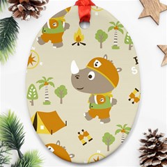 Seamless-pattern-vector-with-funny-boy-scout-scout-day-background Ornament (oval)