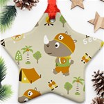 Seamless-pattern-vector-with-funny-boy-scout-scout-day-background Ornament (Star) Front