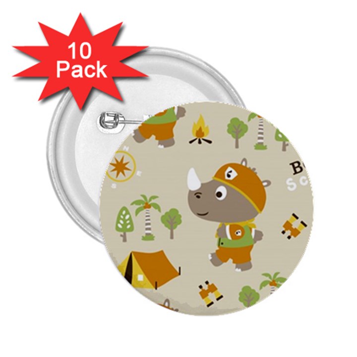 Seamless-pattern-vector-with-funny-boy-scout-scout-day-background 2.25  Buttons (10 pack) 