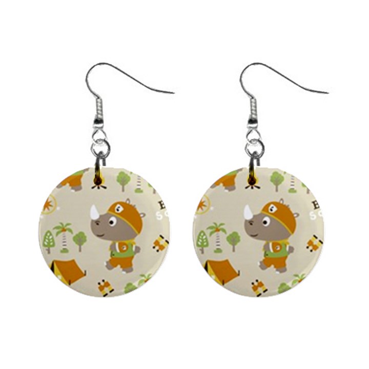 Seamless-pattern-vector-with-funny-boy-scout-scout-day-background Mini Button Earrings