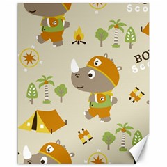 Seamless-pattern-vector-with-funny-boy-scout-scout-day-background Canvas 16  X 20 