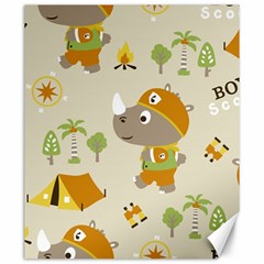 Seamless-pattern-vector-with-funny-boy-scout-scout-day-background Canvas 20  X 24  by Jancukart