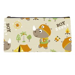 Seamless-pattern-vector-with-funny-boy-scout-scout-day-background Pencil Case by Jancukart