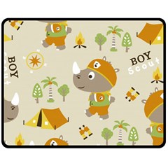 Seamless-pattern-vector-with-funny-boy-scout-scout-day-background Fleece Blanket (medium) 