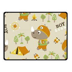 Seamless-pattern-vector-with-funny-boy-scout-scout-day-background Fleece Blanket (small) by Jancukart