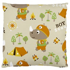 Seamless-pattern-vector-with-funny-boy-scout-scout-day-background Standard Flano Cushion Case (one Side) by Jancukart