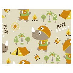 Seamless-pattern-vector-with-funny-boy-scout-scout-day-background Double Sided Flano Blanket (medium) 