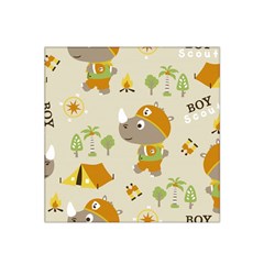 Seamless-pattern-vector-with-funny-boy-scout-scout-day-background Satin Bandana Scarf 22  X 22 