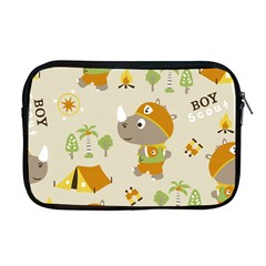 Seamless-pattern-vector-with-funny-boy-scout-scout-day-background Apple Macbook Pro 17  Zipper Case