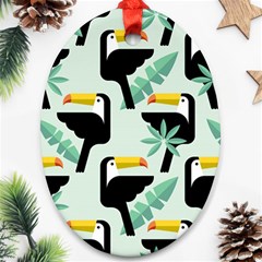 Seamless-tropical-pattern-with-birds Ornament (oval)