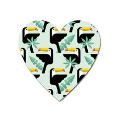 Seamless-tropical-pattern-with-birds Heart Magnet