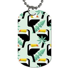 Seamless-tropical-pattern-with-birds Dog Tag (one Side)