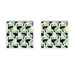 Seamless-tropical-pattern-with-birds Cufflinks (square)