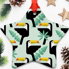 Seamless-tropical-pattern-with-birds Star Ornament (two Sides) by Jancukart