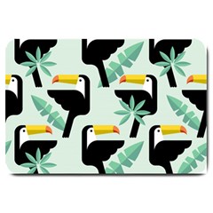 Seamless-tropical-pattern-with-birds Large Doormat  by Jancukart