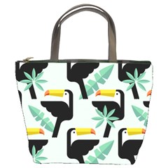 Seamless-tropical-pattern-with-birds Bucket Bag