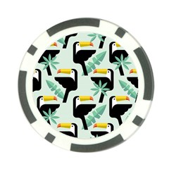 Seamless-tropical-pattern-with-birds Poker Chip Card Guard (10 Pack)