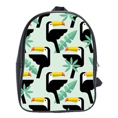 Seamless-tropical-pattern-with-birds School Bag (large)