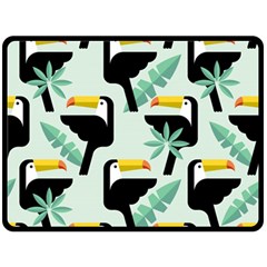 Seamless-tropical-pattern-with-birds Fleece Blanket (large) 