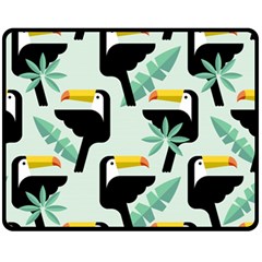 Seamless-tropical-pattern-with-birds Fleece Blanket (medium) 