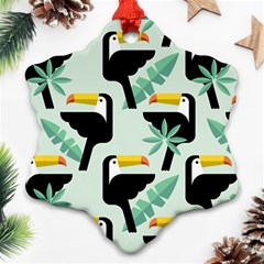 Seamless-tropical-pattern-with-birds Ornament (snowflake)