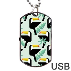 Seamless-tropical-pattern-with-birds Dog Tag Usb Flash (one Side) by Jancukart