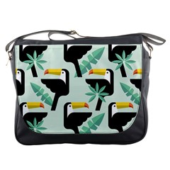 Seamless-tropical-pattern-with-birds Messenger Bag by Jancukart