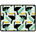 Seamless-tropical-pattern-with-birds Double Sided Fleece Blanket (Large)  80 x60  Blanket Front