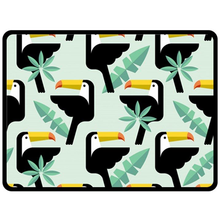 Seamless-tropical-pattern-with-birds Double Sided Fleece Blanket (Large) 